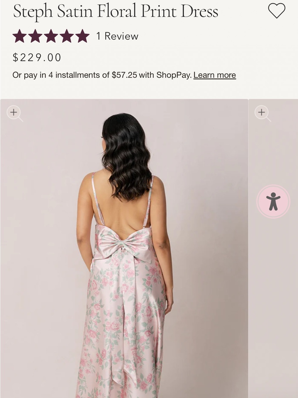 Revelry Steph Satin Floral Print Dress in Blushing Bride  (bridesmaid dress)